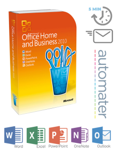 Microsoft Office 2010 Home & Business / natychmiastowa wysyłka e-mail / Salon Warszawa / FVAT23%
