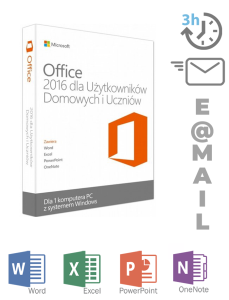 Microsoft Office 2016 Home & Student / szybka wysyłka e-mail / 1PC WINDOWS / Salon Warszawa / FVAT23% 